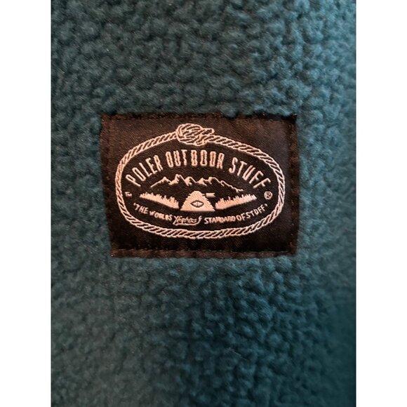 Poler NWT Mens Half-Zip Fleece Pullover Jacket Teal Red Sz Large - Picture 7 of 9